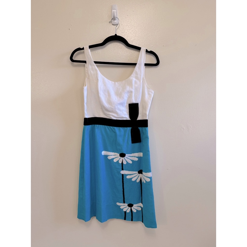 Vintage Betsey Johnson Colorblock Flower Design Dress